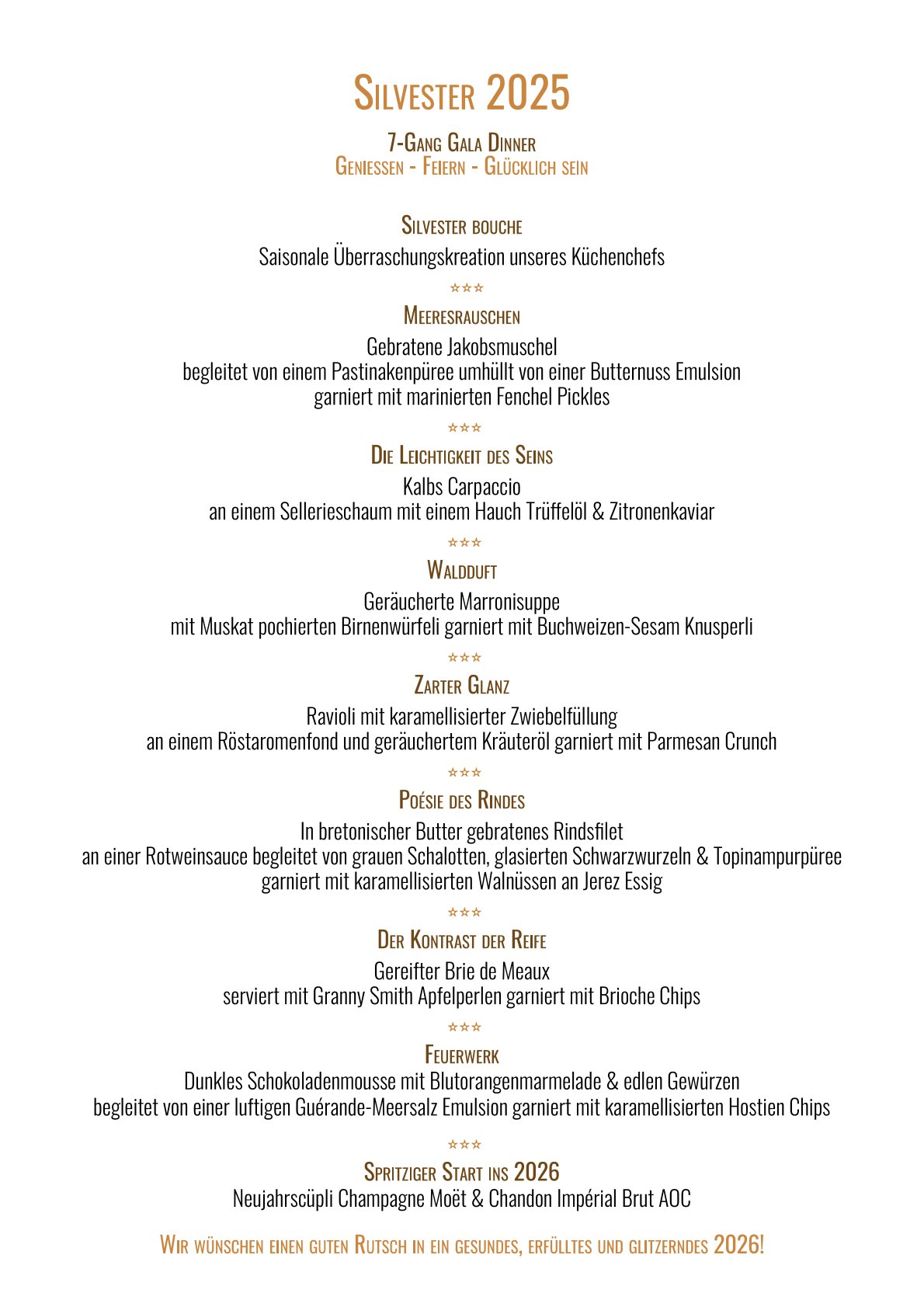 2025 Silvester Menü